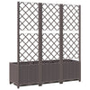Brauner Blumenkasten mit Spalier Ticu 120x40x136cm (PP)