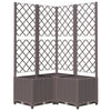 Brauner Blumenkasten mit Rankgitter Ticu 80x80x136cm (PP)