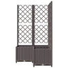 Brauner Blumenkasten mit Rankgitter Ticu 80x80x136cm (PP)