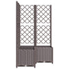 Brauner Blumenkasten mit Rankgitter Ticu 80x80x136cm (PP)