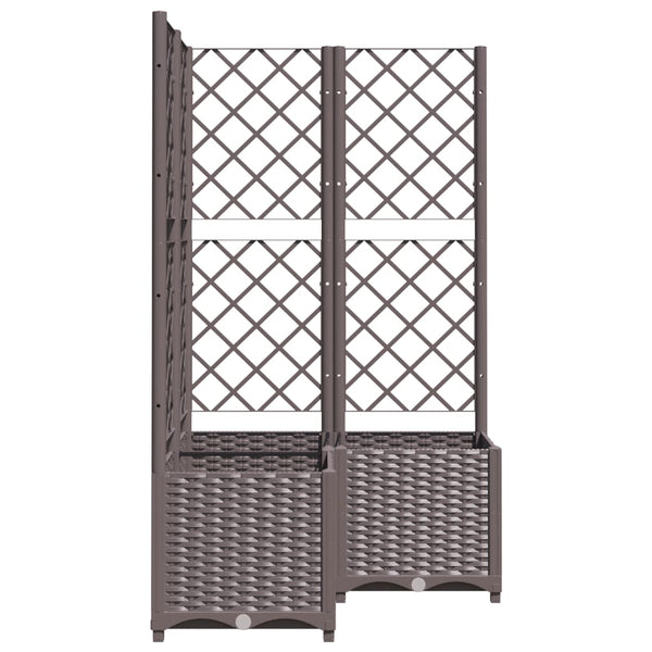 Brauner Blumenkasten mit Rankgitter Ticu 80x80x136cm (PP)
