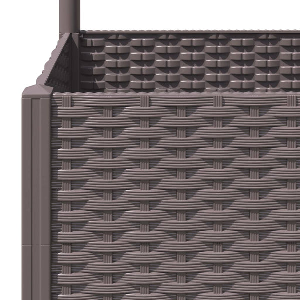 Brauner Blumenkasten mit Rankgitter Ticu 80x80x136cm (PP)
