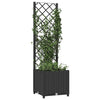 Schwarzer Blumenkasten mit Spalier Ticu 40x40x136cm (PP)