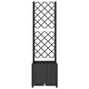 Schwarzer Blumenkasten mit Spalier Ticu 40x40x136cm (PP)