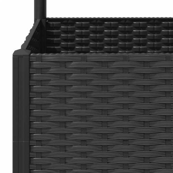 Schwarzer Blumenkasten mit Spalier Ticu 40x40x136cm (PP)