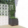 Schwarzer Blumenkasten mit Spalier Ticu 40x40x136cm (PP)