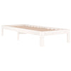 Weißes Bettgestell Rozini 75x190cm (Holz, kleines Einzelbett)