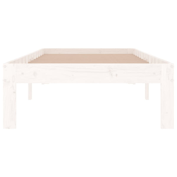 Weißes Bettgestell Rozini 75x190cm (Holz, kleines Einzelbett)
