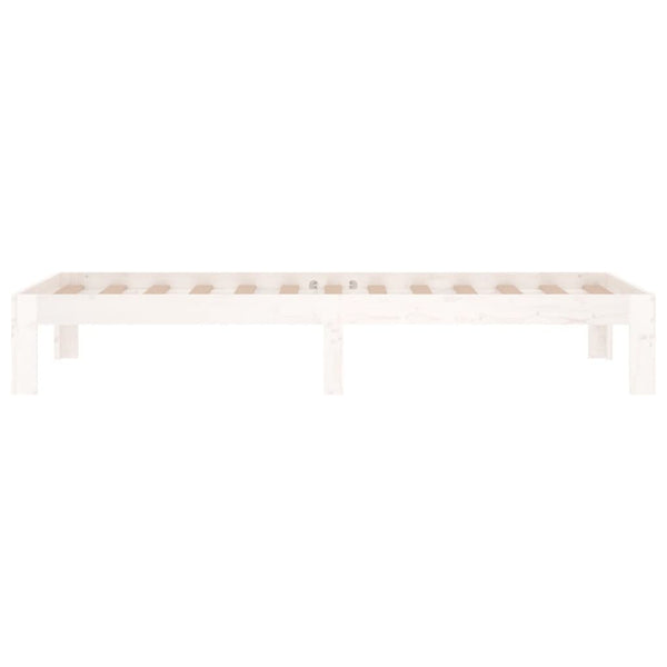 Weißes Bettgestell Rozini 75x190cm (Holz, kleines Einzelbett)