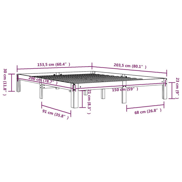 Bettrahmen Rozini 150x200cm (Kiefer King Size)