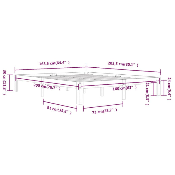 Bettgestell Rozini 160x200cm (Kiefer)