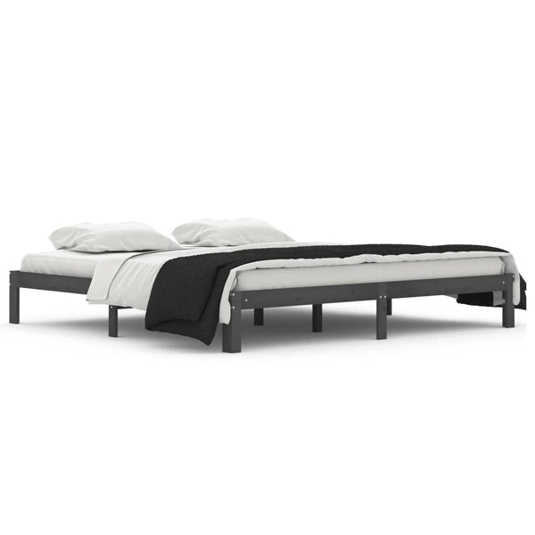 Graues Bettgestell Rozini 200x200cm (Kiefer)