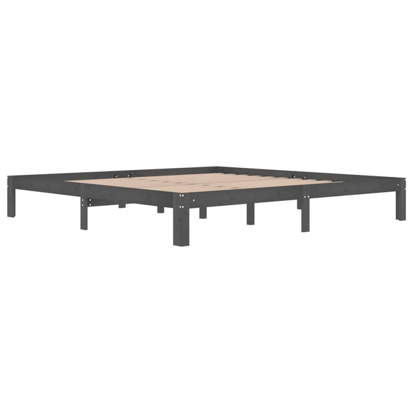 Graues Bettgestell Rozini 200x200cm (Kiefer)