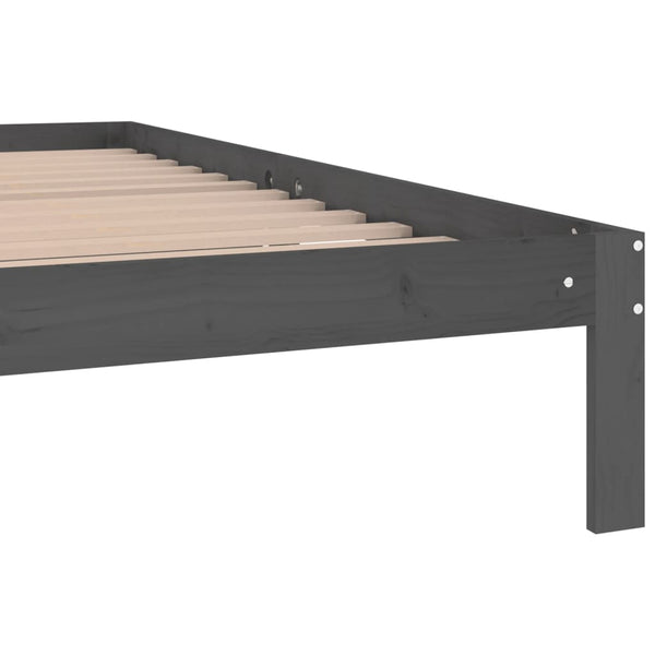 Graues Bettgestell Rozini 200x200cm (Kiefer)