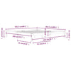 Graues Bettgestell Rozini 200x200cm (Kiefer)