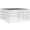 Verzinkter Kaninchenstall Elivie 110x110x55cm (Eisen)