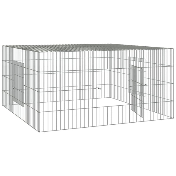 Verzinkter Kaninchenstall Elivie 110x110x55cm (Eisen)