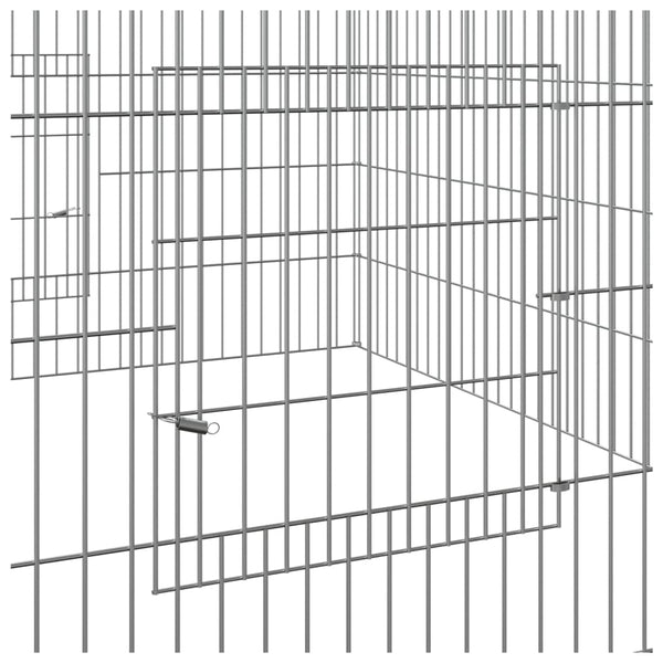 Verzinkter Kaninchenstall Elivie 110x110x55cm (Eisen)