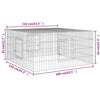 Verzinkter Kaninchenstall Elivie 110x110x55cm (Eisen)