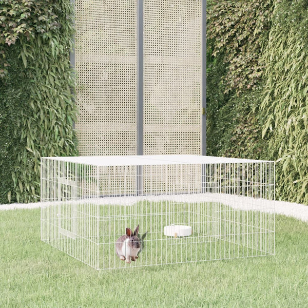 Verzinkter Kaninchenstall Elivie 110x110x55cm (Eisen)