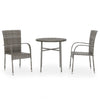 Graue Garten-Essgruppe Dobrinca 3-teilig (Polyrattan)