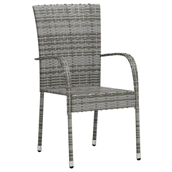 Graue Garten-Essgruppe Dobrinca 3-teilig (Polyrattan)