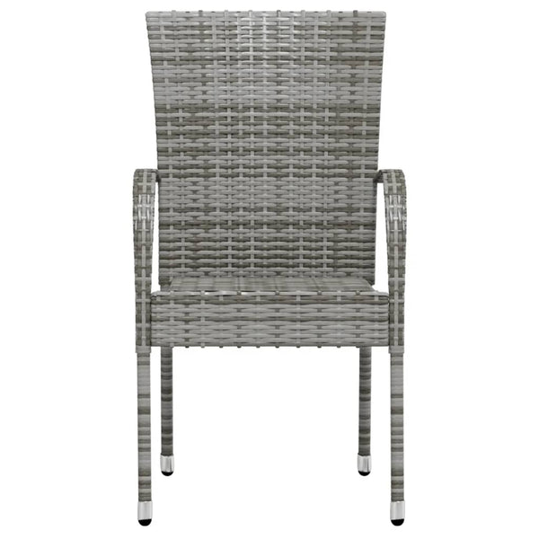 Graue Garten-Essgruppe Dobrinca 3-teilig (Polyrattan)