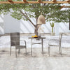 Graue Garten-Essgruppe Dobrinca 3-teilig (Polyrattan)