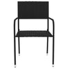 Schwarze Garten-Essgruppe Alonso (3-teilig Polyrattan)