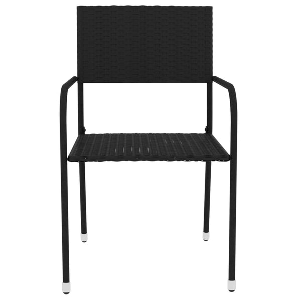 Schwarze Garten-Essgruppe Alonso (3-teilig Polyrattan)