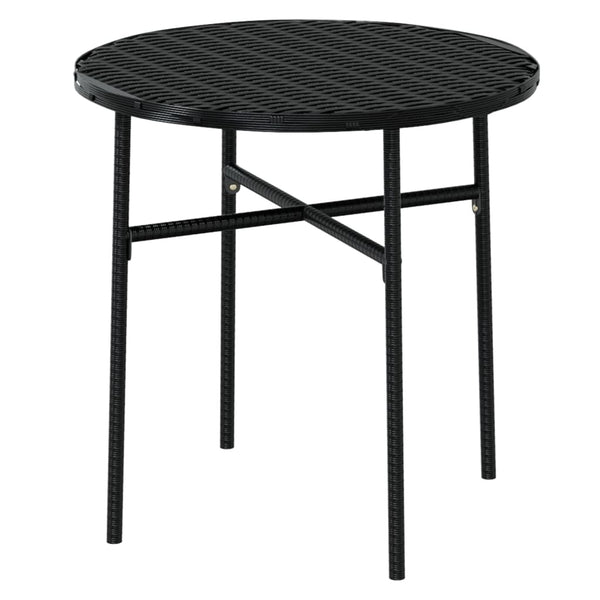 Schwarze Garten-Essgruppe Alonso (3-teilig Polyrattan)