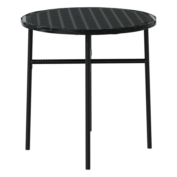 Schwarze Garten-Essgruppe Alonso (3-teilig Polyrattan)