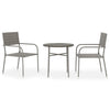 Graue Garten-Essgruppe Alonso (3-teilig Polyrattan)