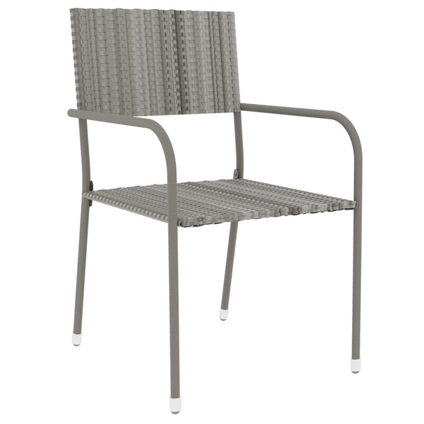 Graue Garten-Essgruppe Alonso (3-teilig Polyrattan)