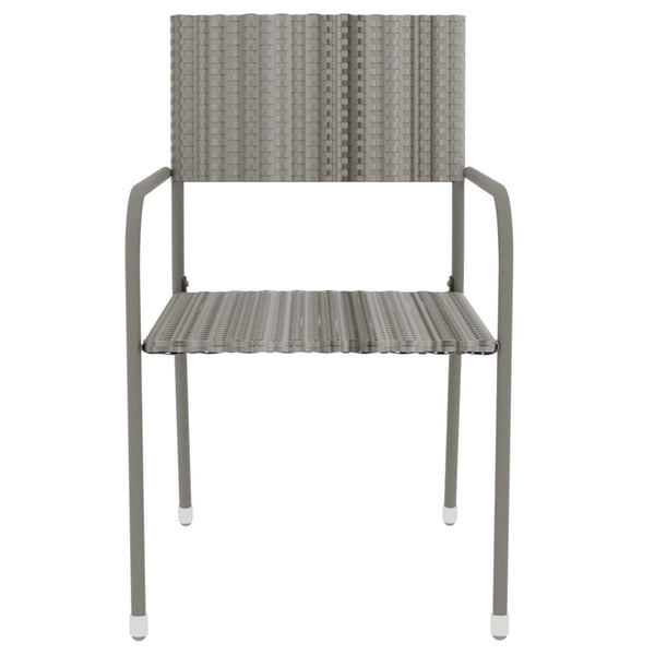Graue Garten-Essgruppe Alonso (3-teilig Polyrattan)