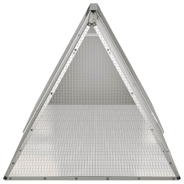 Grauer Kaninchenstall Vladiu 201,5x80,5x71cm (verzinkter Stahl)