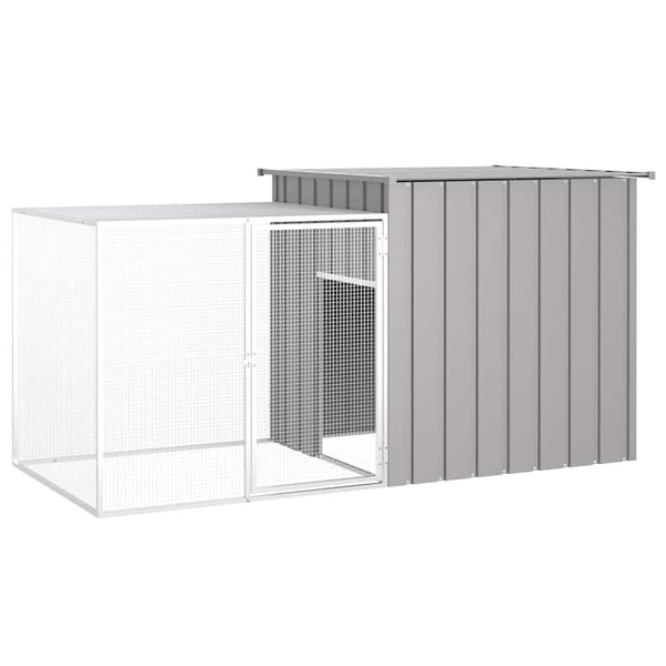 Grauer Hühnerstall Epaminondy 200x91x100cm (verzinkter Stahl)