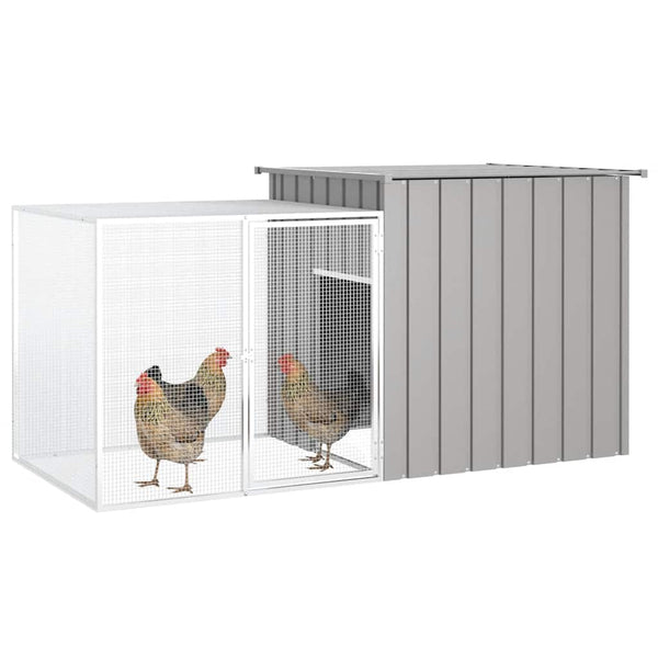 Grauer Hühnerstall Epaminondy 200x91x100cm (verzinkter Stahl)