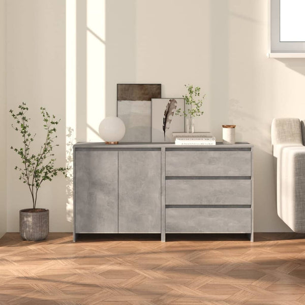 Betongraues Sideboard Alimentare (2-teilig, Holz)