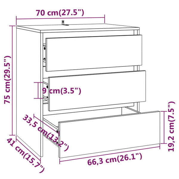 Graues Sideboard Alimentare (2-teilig, Sonoma Eiche)