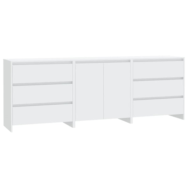 Weißes Sideboard Alecsica (3-teilig, Holz)