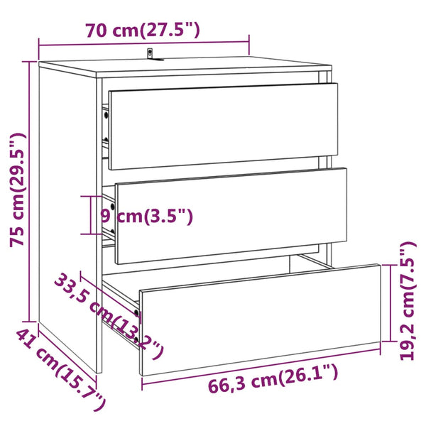 Weißes Sideboard Alecsica (3-teilig, Holz)