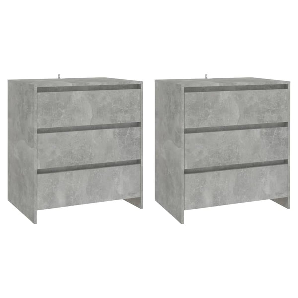 Sideboard Alecsica (3-teilig, Holz, betongrau)