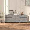 Sideboard Alecsica (3-teilig, Holz, betongrau)