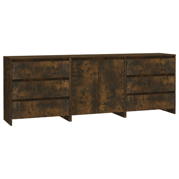 Räuchereiche Sideboard Alecsica Holz (3-teilig)