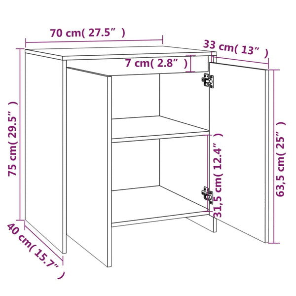Räuchereiche Sideboard Alecsica Holz (3-teilig)