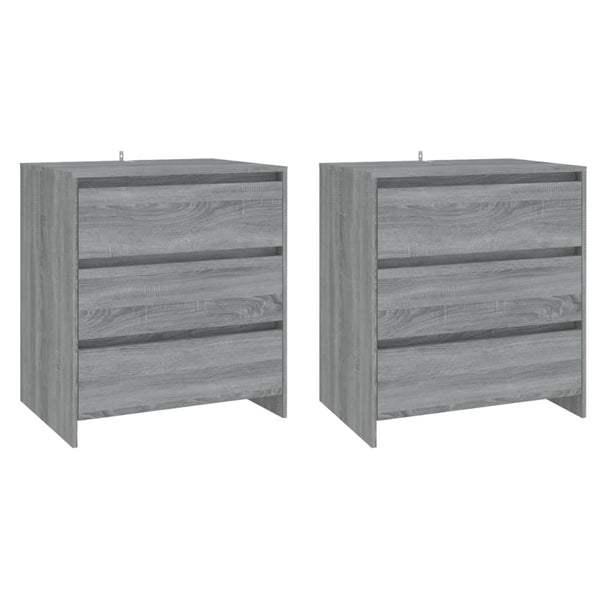 Graues Sideboard Alecsica 3-teilig (Sonoma-Holz)