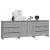 Graues Sideboard Alecsica 3-teilig (Sonoma-Holz)