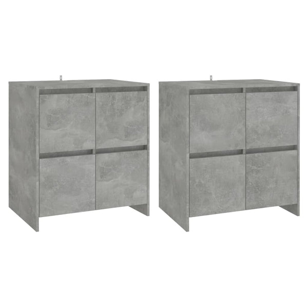 2 Konsolen in Betongrau 70x41x75 cm Spanplatte