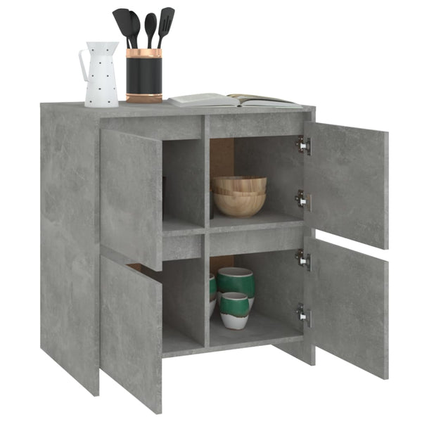 2 Konsolen in Betongrau 70x41x75 cm Spanplatte